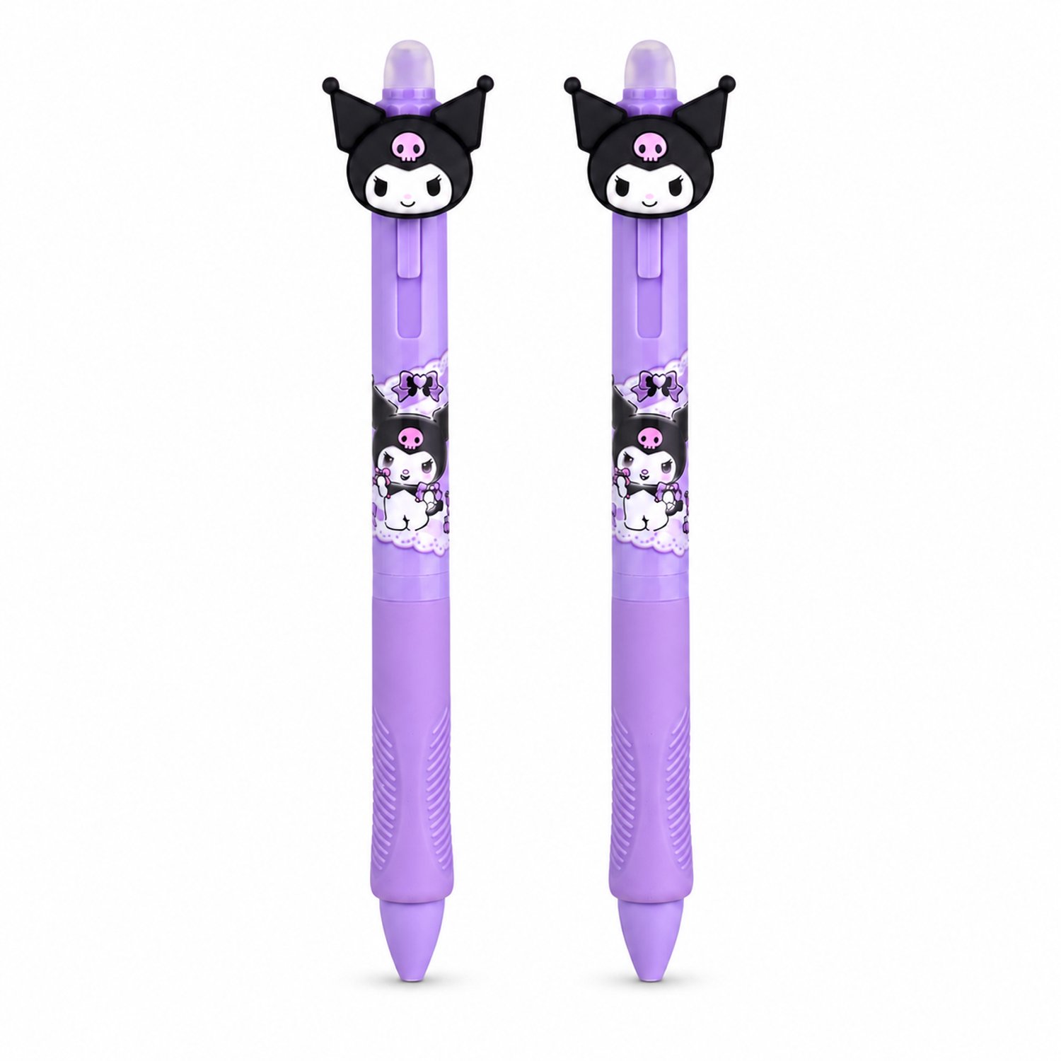 Hello Kitty Kuromi Gelpennen - Radierbare Gelpennen - Blauwe Inkt Gelpen - 3D Kuromi Figuur - 2 Stuks - 13,8 cm