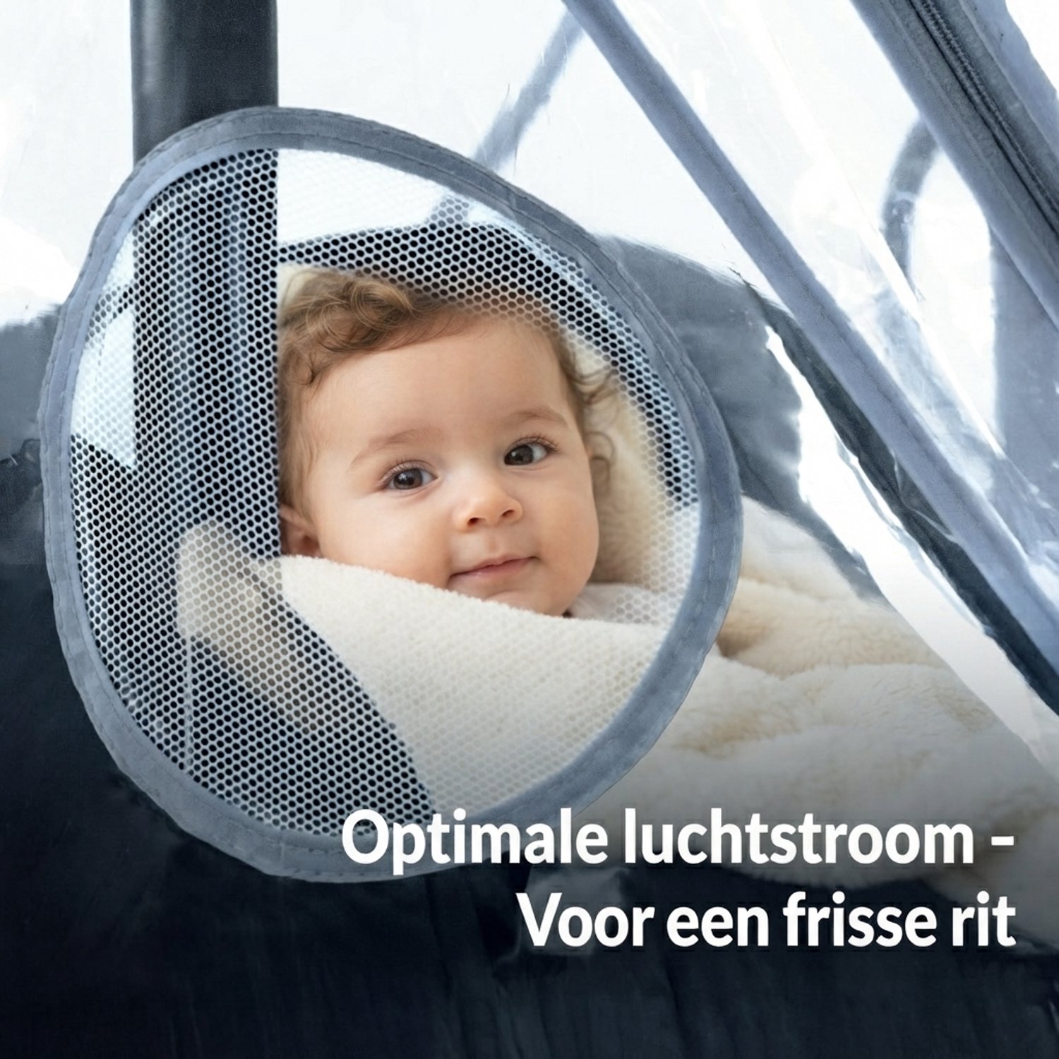 Livatto Universele regenhoes voor babyautostoel met rits en ventilatie - transparant, geschikt voor Maxi-Cosi, Cybex, Graco, Joie, Nuna – foto 4
