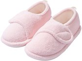 Dames Pantoffels Winter – Warme Pluche Huisslippers – Antislip Zachte Zool – Verstelbare Band – Voor Binnen en Thuis – Roze – Valt Klein – Maat 36-37