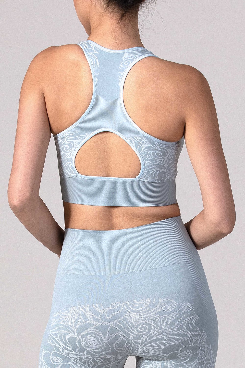 REVIVE Viane - Sport-bh Dames - Seamless, Uitneembare Cups, Yoga - Mirage Grey - Maat M