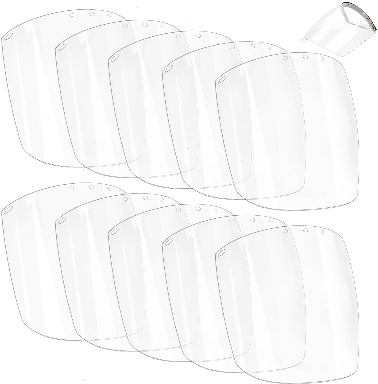Set van 10 Vervangende Gezichtsscherm Lenzen 21.8 x 8 cm Plastic Veiligheidsvizieren Duidelijk Lichtgewicht Volledige Bescherming voor Gezicht en Ogen bij Schuren en Snijden