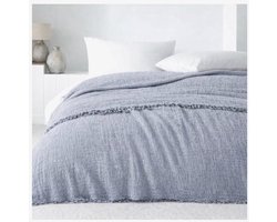 Pique Deken – 4 Laags Muslin – 170x250 cm – Ademend Katoen – Lichtgewicht Zomerdeken – Bruin