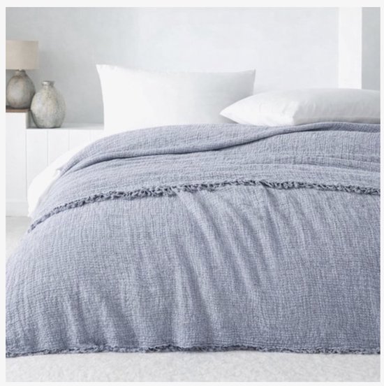 Pique Deken – 4 Laags Muslin – 170x250 cm – Ademend Katoen – Lichtgewicht Zomerdeken – Bruin