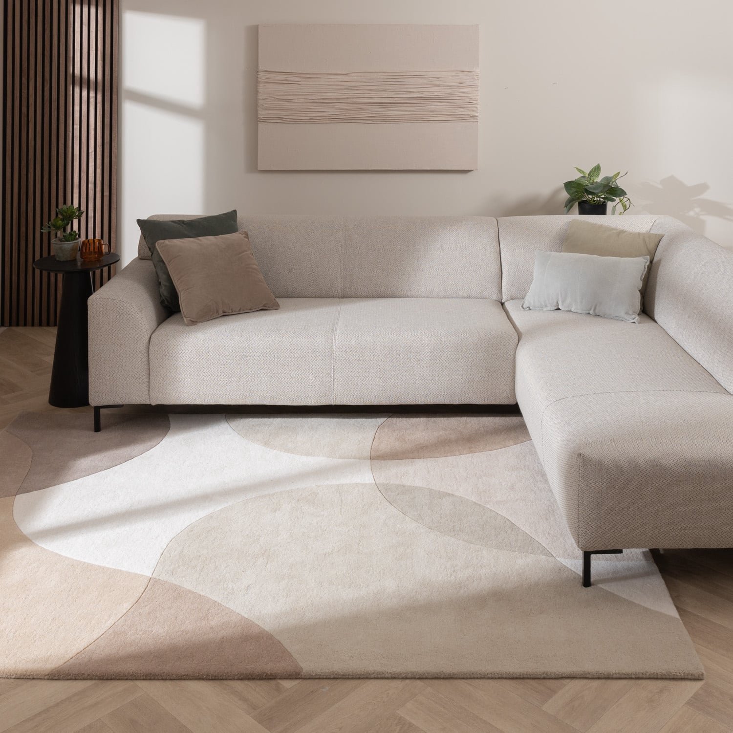 Studio Clarice Wollen abstract vloerkleed - Clarice Creme/Beige - 230x330cm