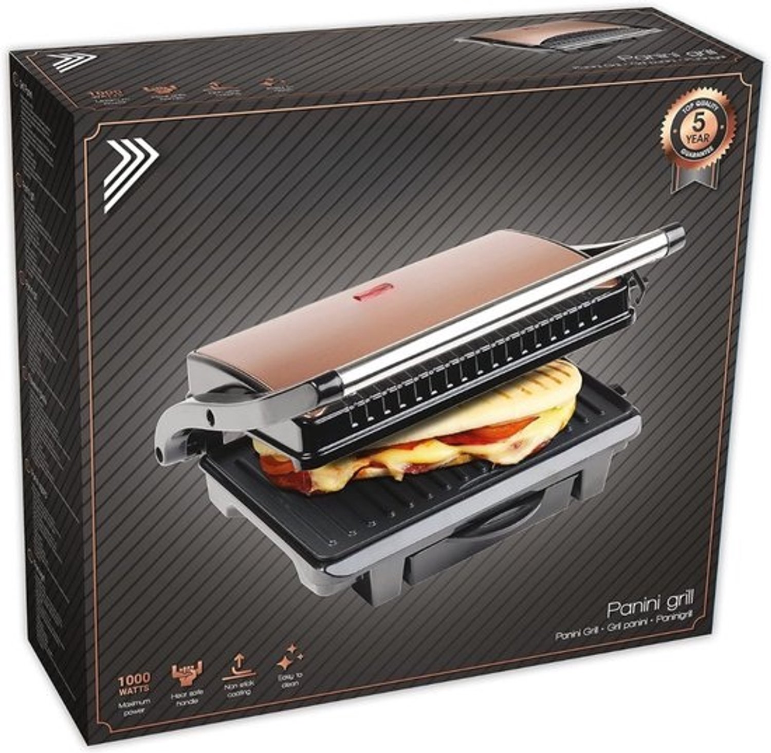 Croque-monsieurtoestel - Tostiapparaat - Instelbare temperatuur - Vergrendelclip - Tosti-ijzer - Uitklapbare contactgrill - Klein apparaat voor 2 tosti's - Paninigrill - Grill met antiaanbaklaag - Sandwichmaker