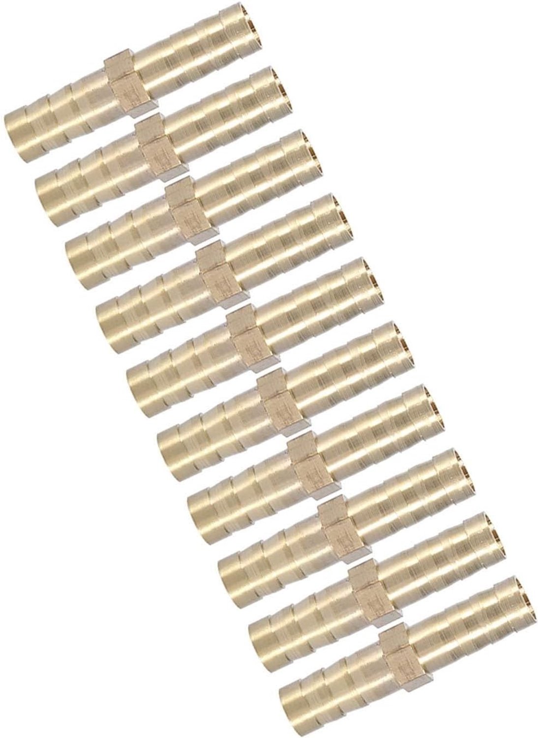 Duurzame Messing Connector met Weerhaken voor Eenvoudige Pijpaansluiting, Geschikt voor Lucht, Water en Gas, Ideaal voor Elektrisch Gereedschap en Pijpverbindingen, 8 mm