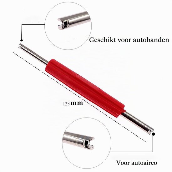 Ventielverwijderaar, 2 stuks roestvrijstalen ventielsleutel, autoventiel, bandenventiel, ventielverwijderaar, geschikt voor auto/motorfiets/fiets bandenreparatiegereedschap (rood) — afbeelding 2