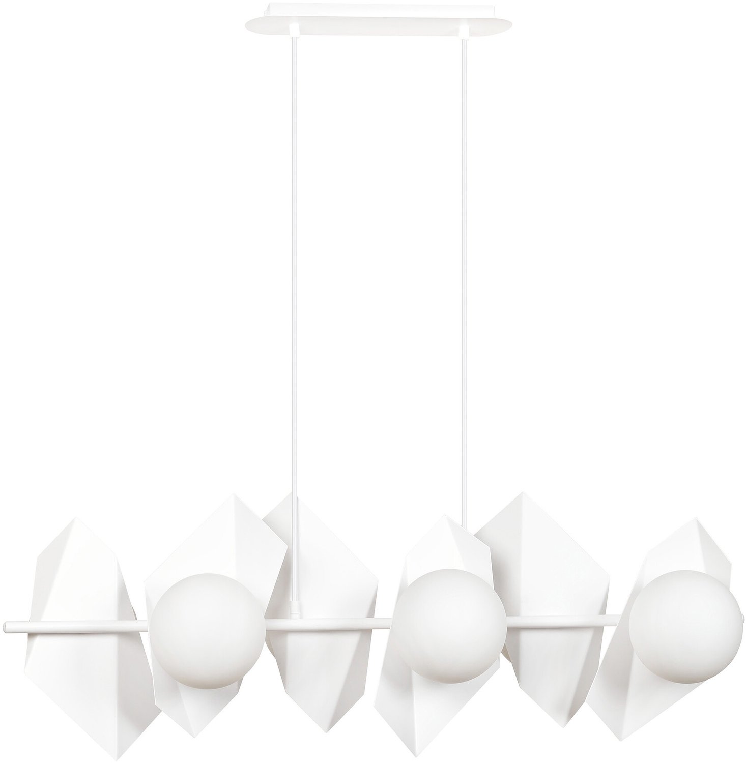 Emibig Assens witte hanglamp met melkglas witte bollen 6x E14 - Perfect voor sfeervolle verlichting in elke ruimte