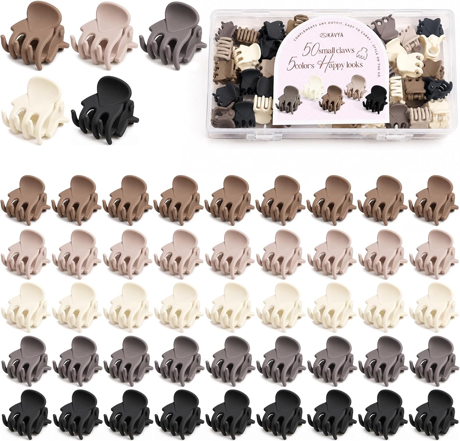 Mini Haar Clips 50 Stuks - Mat Non-Slip - Voor Dun Haar - Veilig en Stevig - ShopVlot
