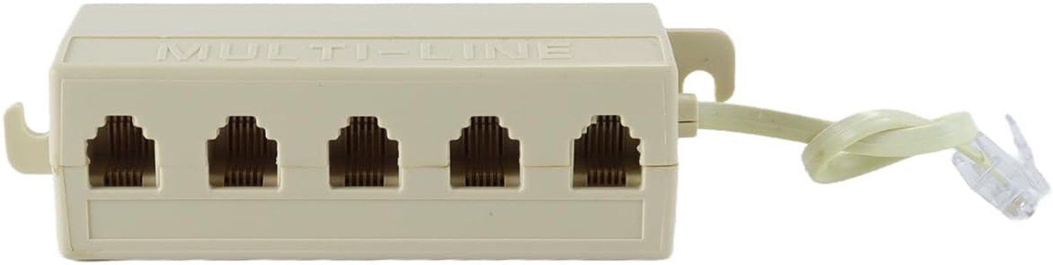 Telefoon splitter 1-in-5 - Beige - 6P4C RJ11/RJ12 - Verbind meerdere apparaten - ShopVlot