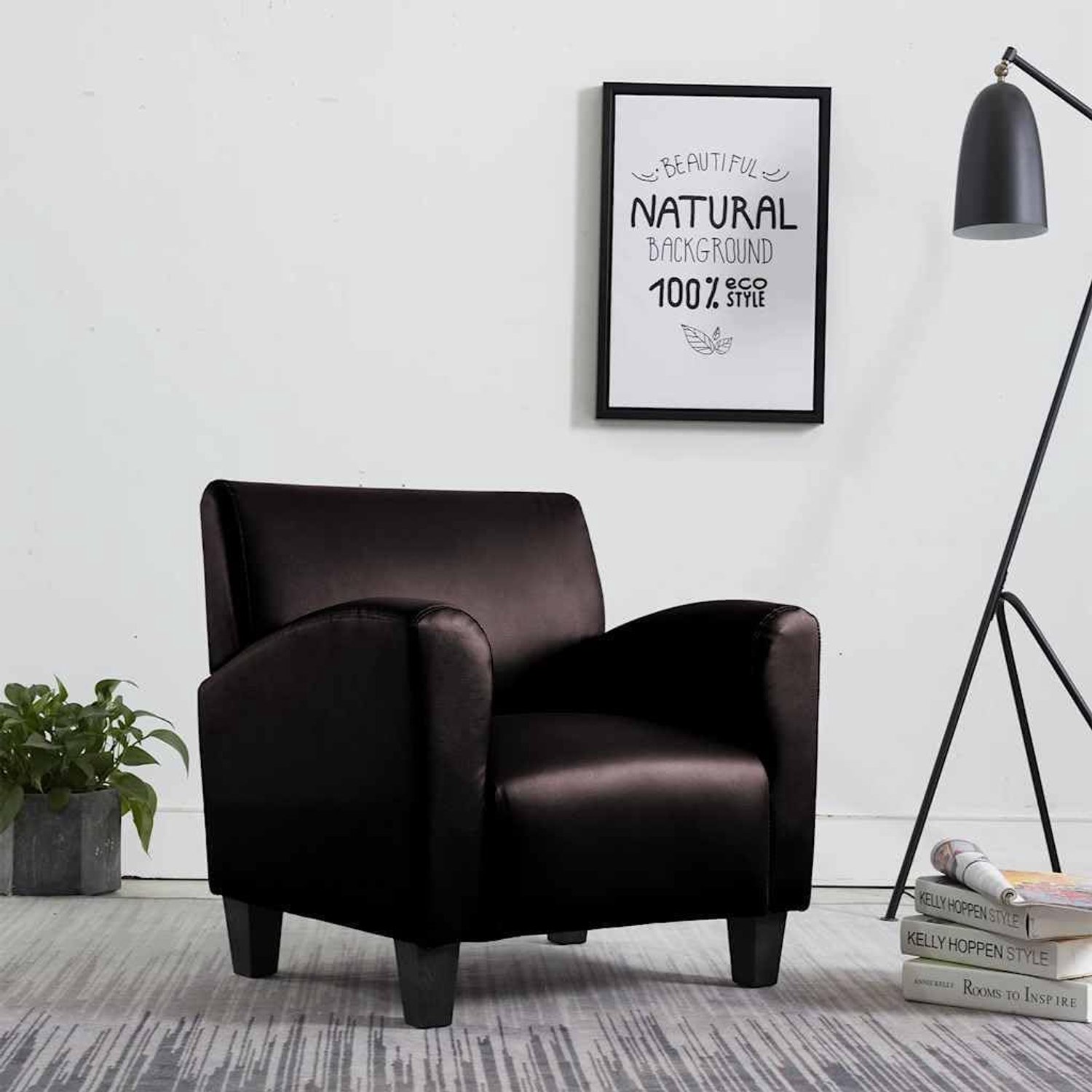 Luxe Moderne Kunstleren Fauteuil - Ergonomische PU-Lederen Armstoel & Clubchair (69x70x72 cm) - Bruin