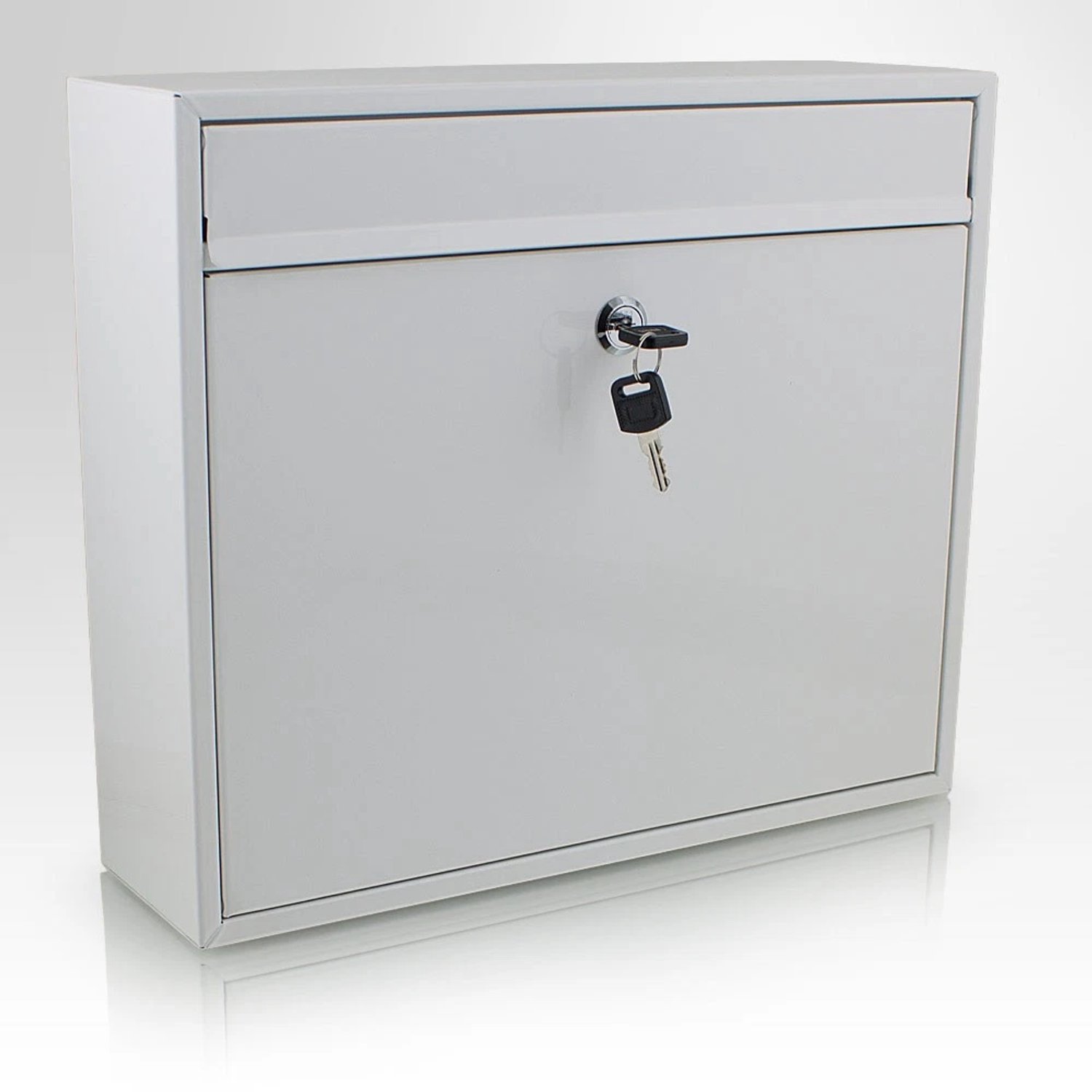 Wandbrievenbus - wit - 36 x 31 x 10,5 cm - 2 sleutels