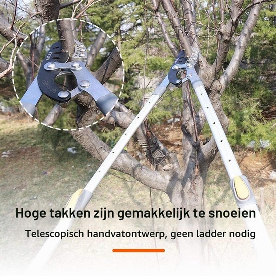 Takkenschaar voor zware toepassingen, telescopische takkenschaar van 70-103 cm, snoeischaar met aambeeld, scherpe messen, snelle snoeiing, gemakkelijk takken (tot 50 mm) — afbeelding 3