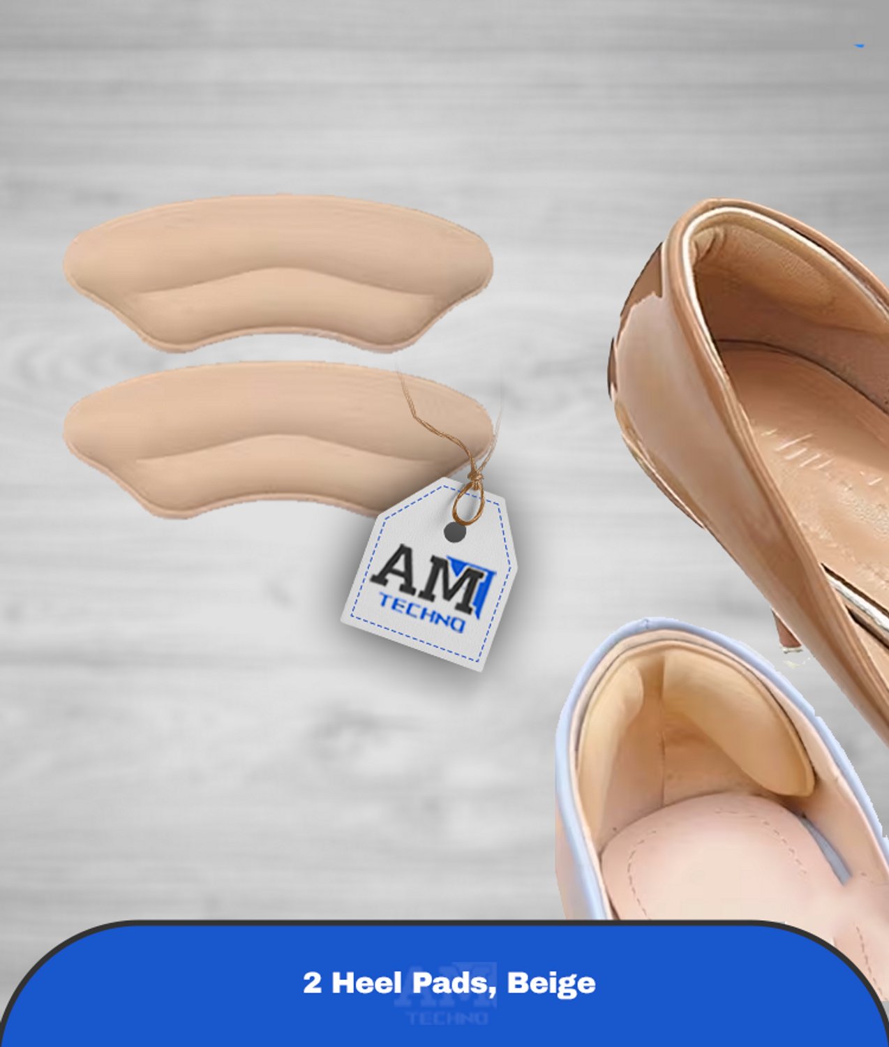 2 stuks Hielkussentjes Beige , Antislip Schoeninlegzolen, Unisex Hielkussens, Hielbeschermers, Voorkom Blaren, Zorg voor een Goede Pasvorm, Voorkom Hielverschuiving, Geschikt voor Alle Geslachten en Alle Soorten Schoeisel