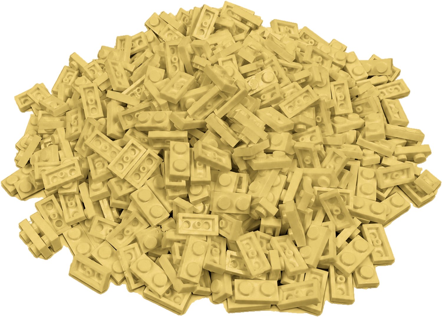 300 Bouwstenen 1x2 plate | Lichtgeel | Compatibel met Lego Classic | Keuze uit vele kleuren | SmallBricks
