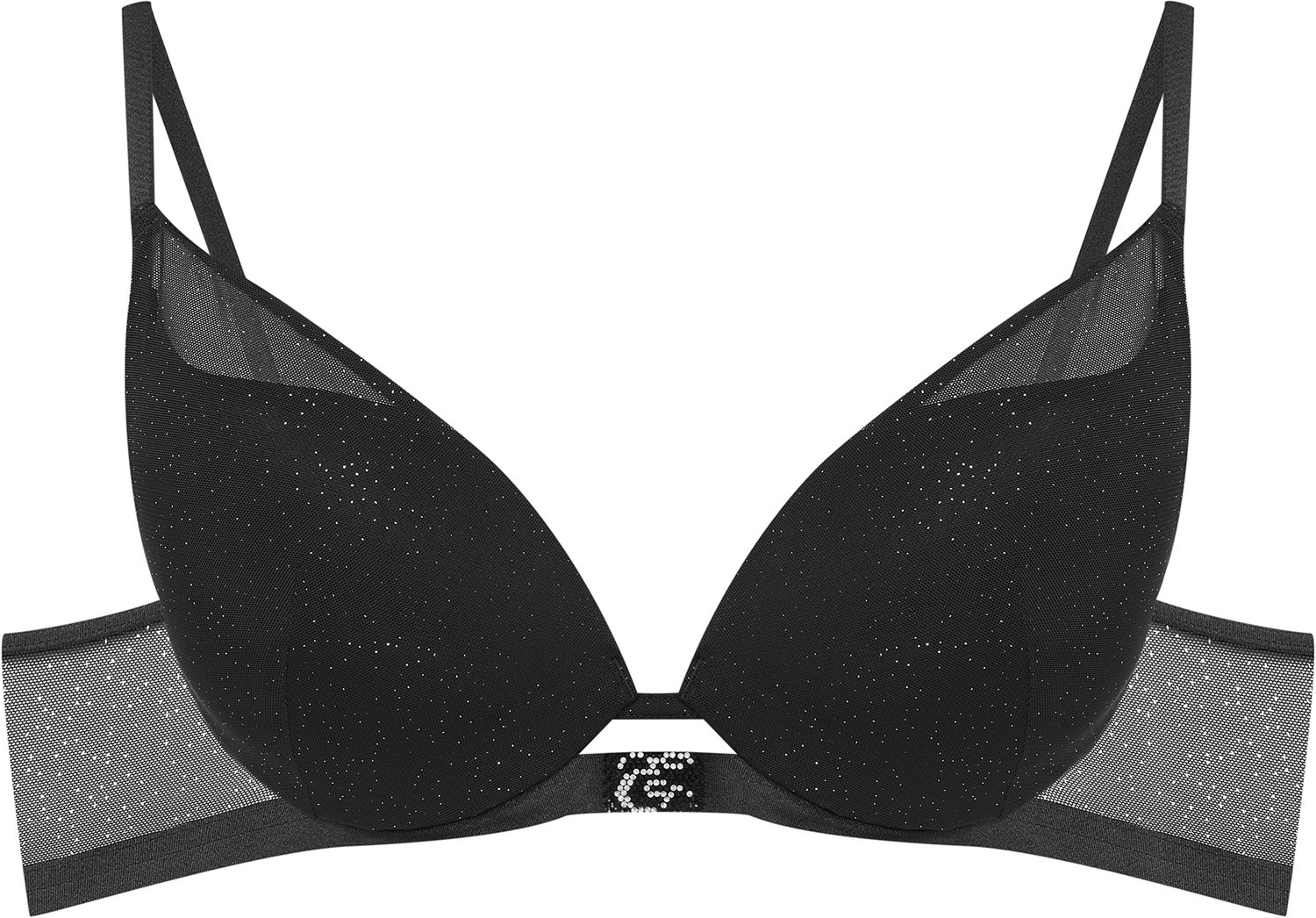 ESOTIQ Othilia - Push-upbeha - Zwart - 65E - Glitterstof