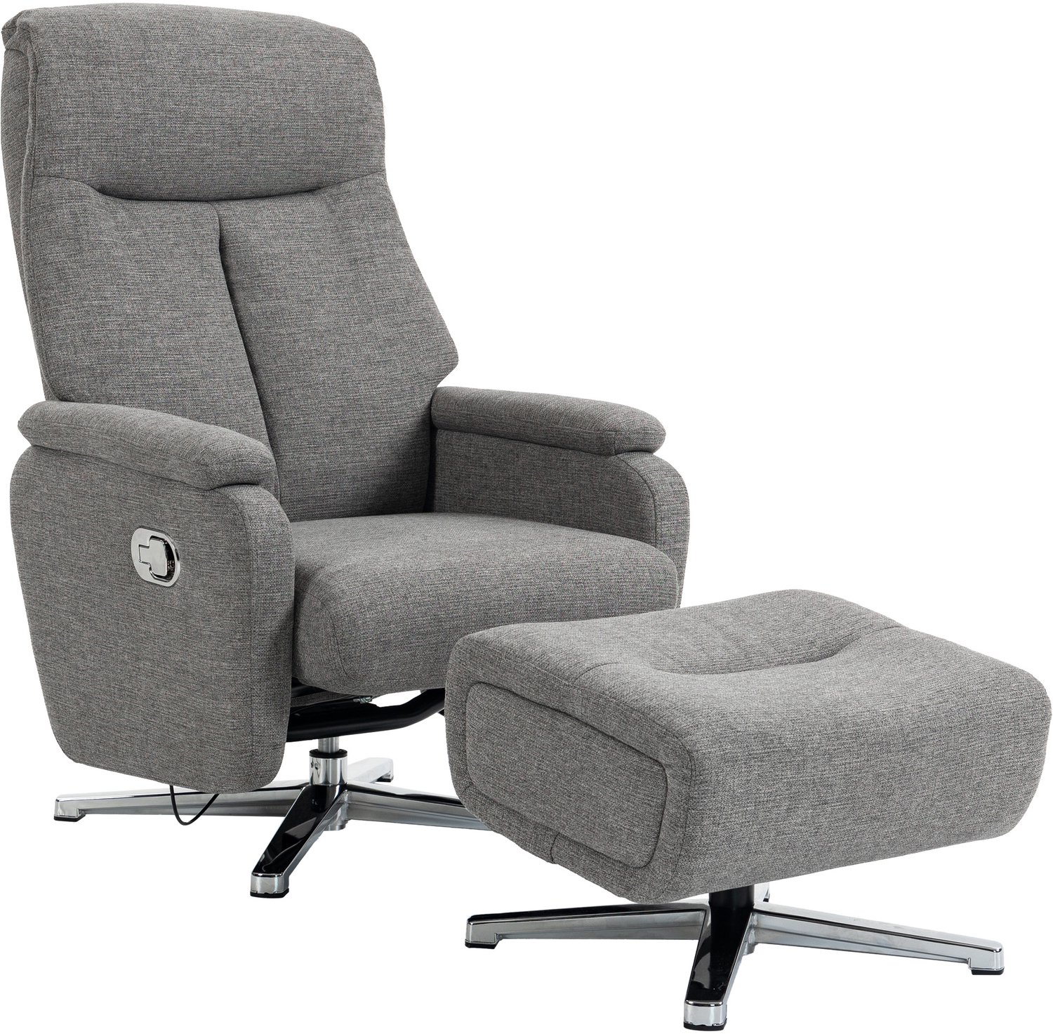 MUVANO Relaxstoel met Hocker - Verstelbare Loungestoel - Ergonomische Relaxstoel - Comfortabele Fauteuil - 71,5 cm - Hoogwaardige Schuimvulling - Stoel voor Woonkamer - Donkergrijs