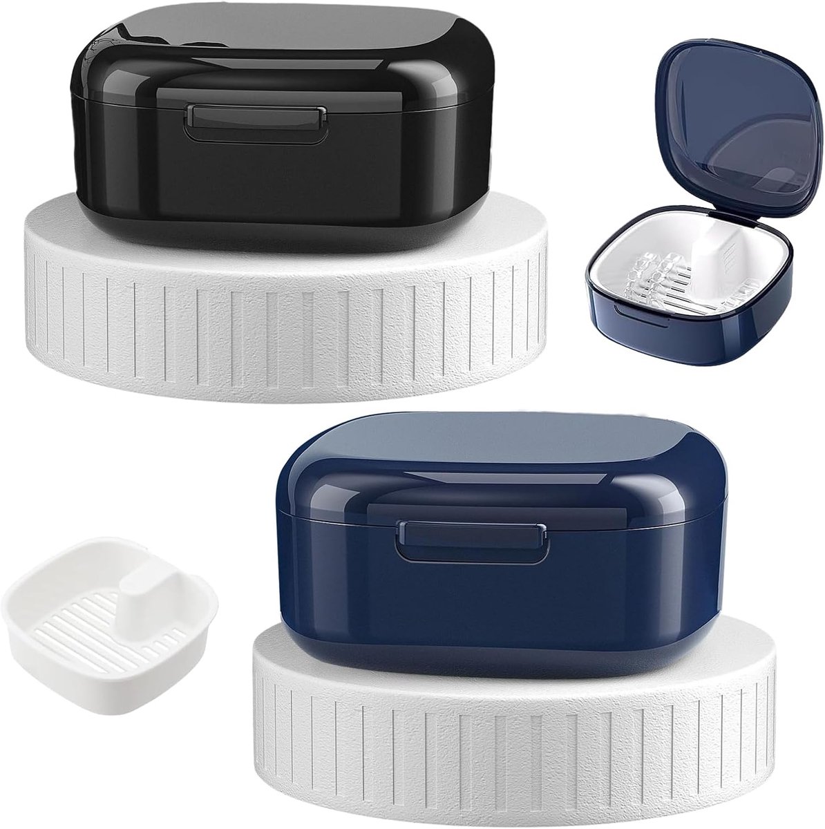 2 stuks kunstgebitdoos, kunstgebit container, kunstgebit, bewaarkoffer, Retainer Cleaner Box, Retainer Case met sluiting