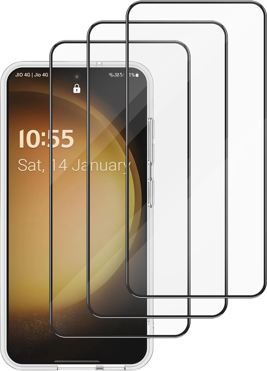 Gehard glas, compatibel met Samsung Galaxy S23 5G, 6,1 inch, krasbestendig, beschermfolie van gehard glas, HD transparant, 3 stuks (Samsung S23)