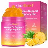 OneBtanicl Vegan Vrouwelijke Gummies – Slippery Elm – Ondersteunt pH-balans & Vaginale Flora – Ananas Smaak – 60 Gummies