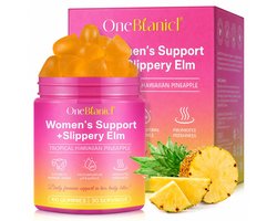 OneBtanicl Vegan Vrouwelijke Gummies – Slippery Elm – Ondersteunt pH-balans & Vaginale Flora – Ananas Smaak – 60 Gummies
