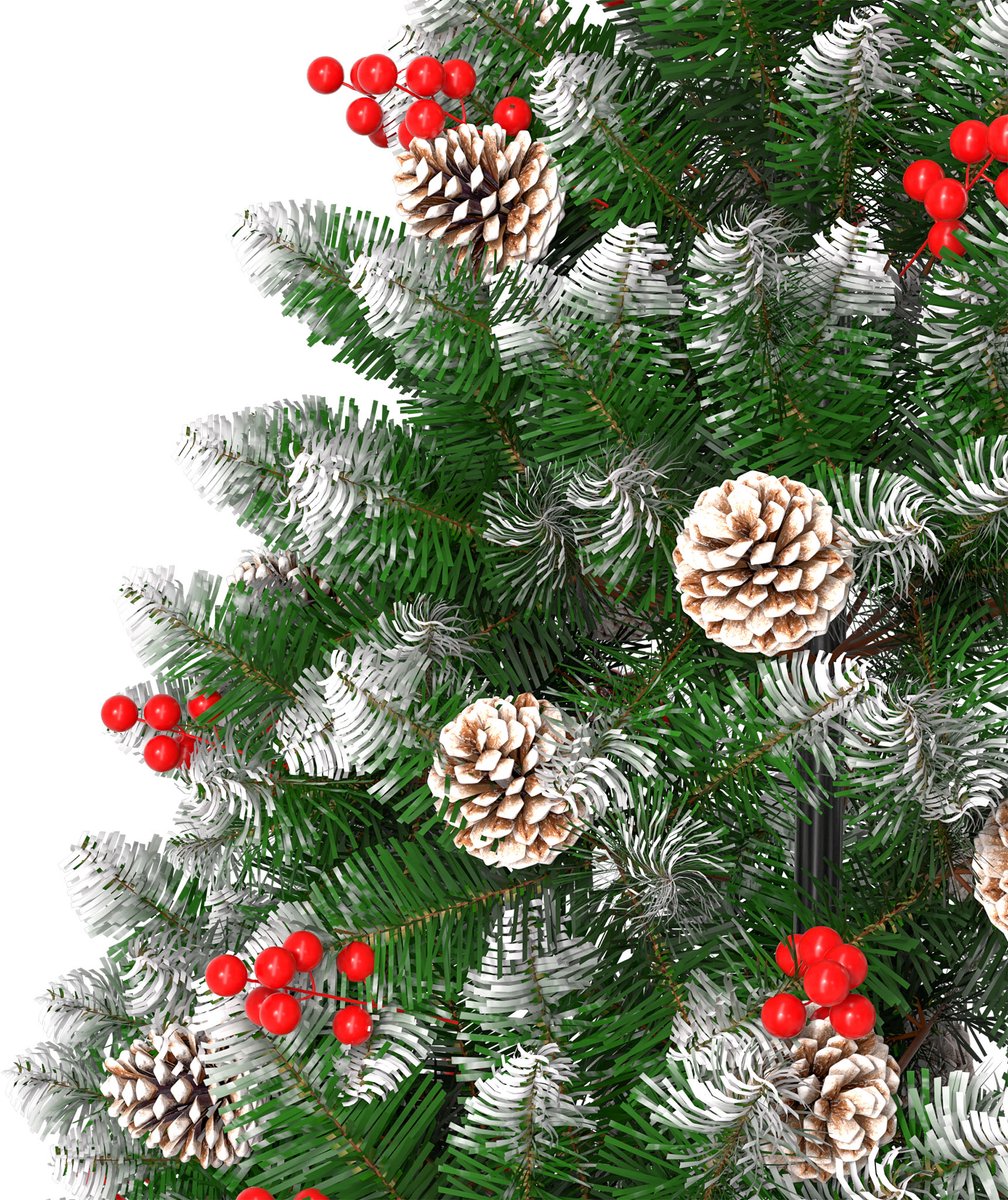 Automatische Kerstboom – 180cm Kunstkerstboom – met Witte Punten & Dennenappels – foto 2