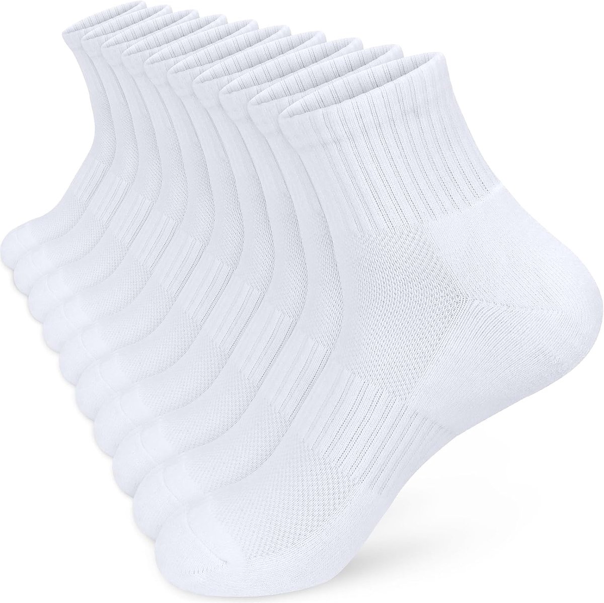 5 paar sneakersokken voor dames, 39-42, ademend katoen, kleurrijke sport-, hardloopsokken, wandelsokken, wit, zwart