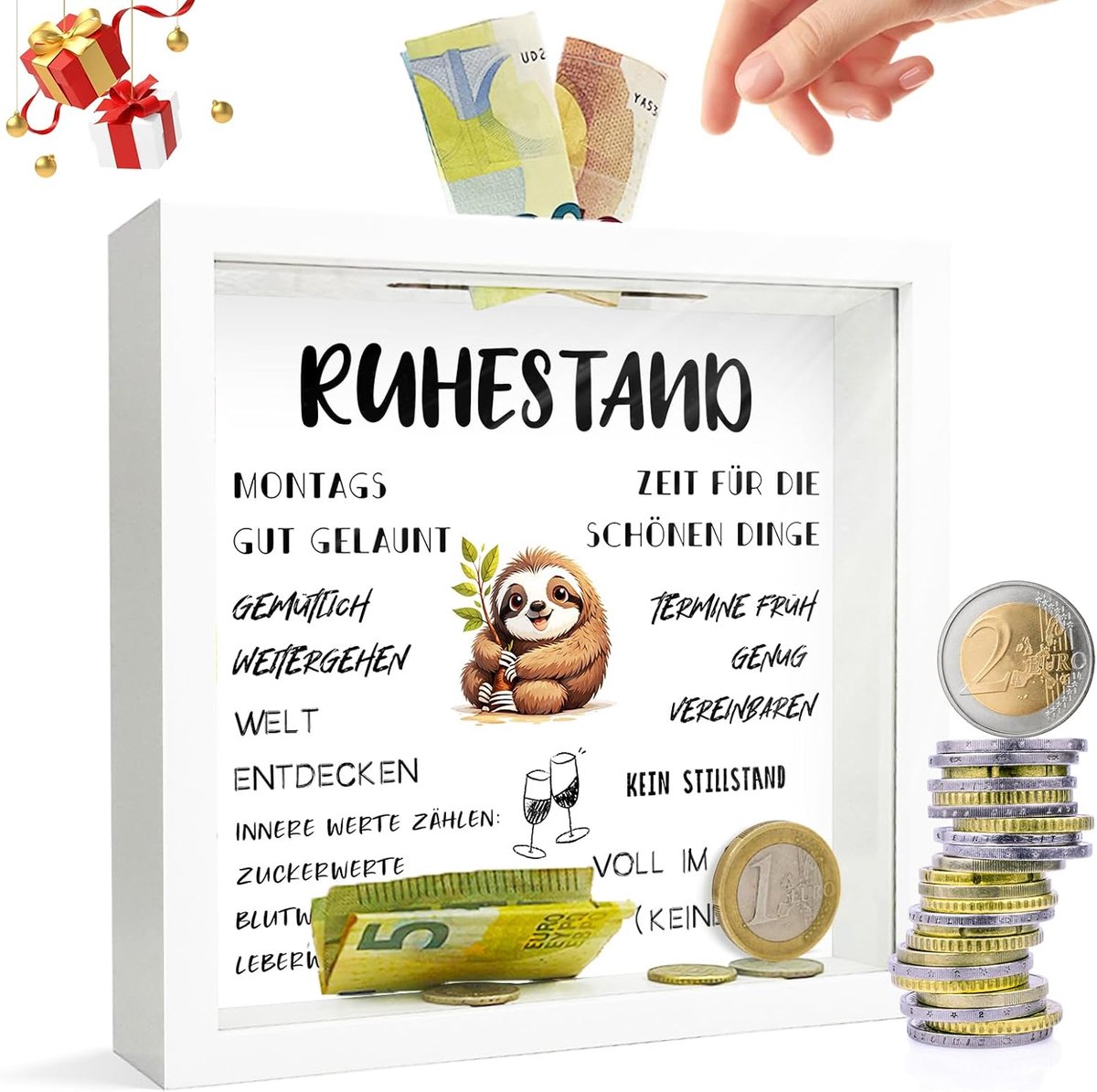 Gepensioneerde Geldgeschenkverpakking Cadeaus Voor Oma Opa Pensioen Afscheidscadeau Collega's Afscheidsgeschenk 3D Fotolijst Om Te Vullen Rustiek Hout