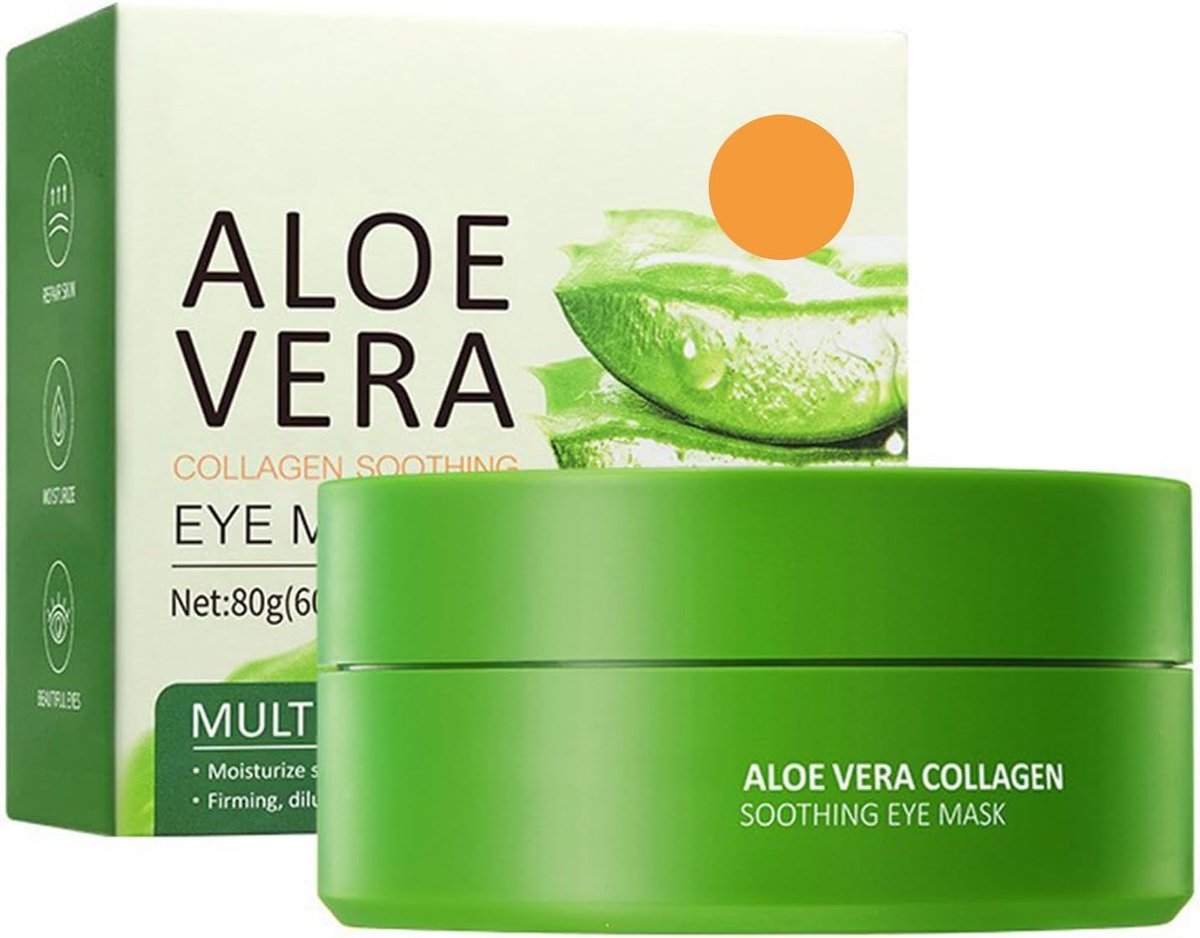 60 stuks aloë vera oogpads, vochtmasker voor de ogen met aloë vera-extract, donkere kringen verwijderen, rimpels, wallen kalmerend en intensief hydraterend oogmasker (groen)