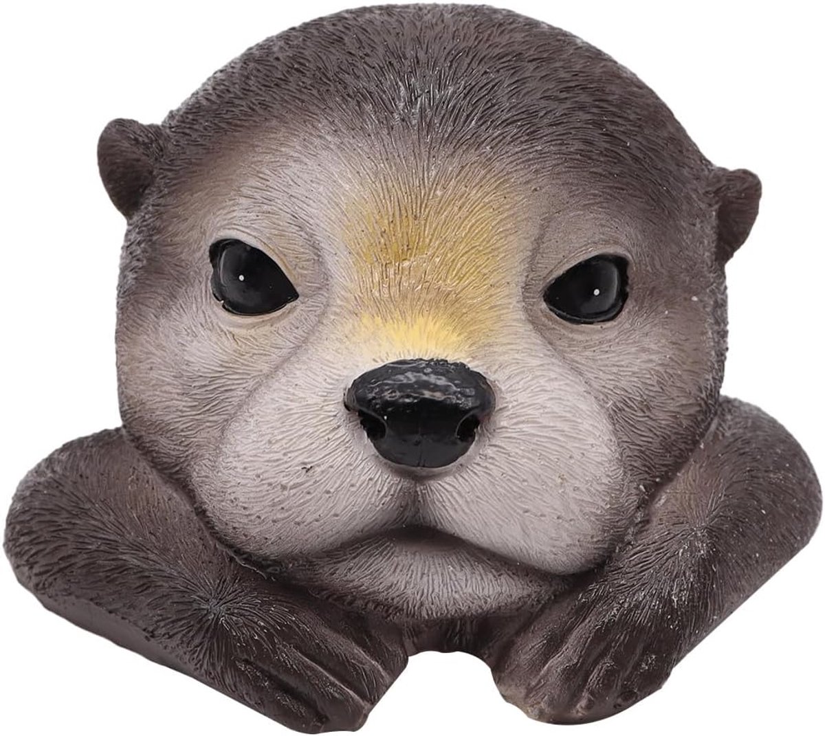 Zwevende Otter Hoofd Sculptuur 15,5 x 14,8 x 9 cm - Kunststof - Tuin Decoratie - Voor Vijver en Aquarium
