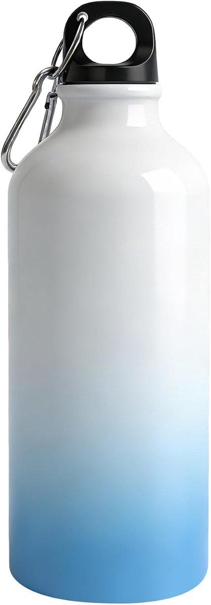 20oz 600ml Sublimatie Lagere Gradiënt Blauw Wit Lege Aluminium Sportfles voor Sublimatie Printing