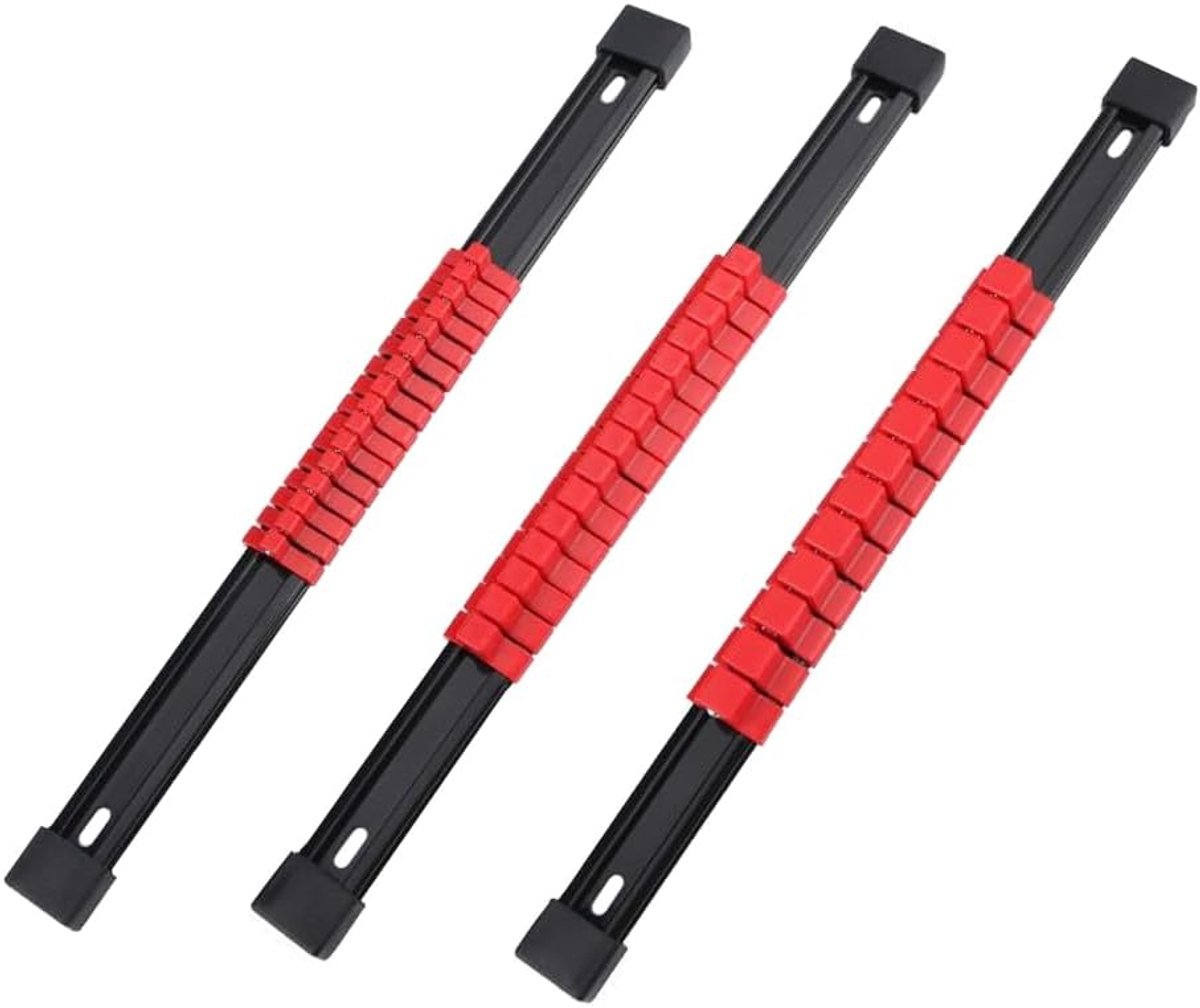 3-delige socket organizer set - metrische SAE gereedschapopslaghouder met clipsrail, veerbelaste kogellagers voor veilig vasthouden - draagbare socketretentie voor thuiswerkplaats