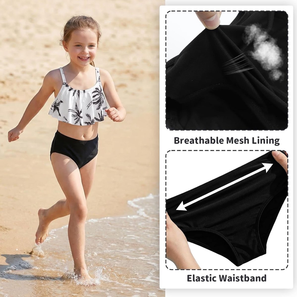 Set Tweedelige Badpakken Kinderbikinislips Badmode Zwempak Zwemkleding Zwemset voor Kinderen 9-14 Jaar