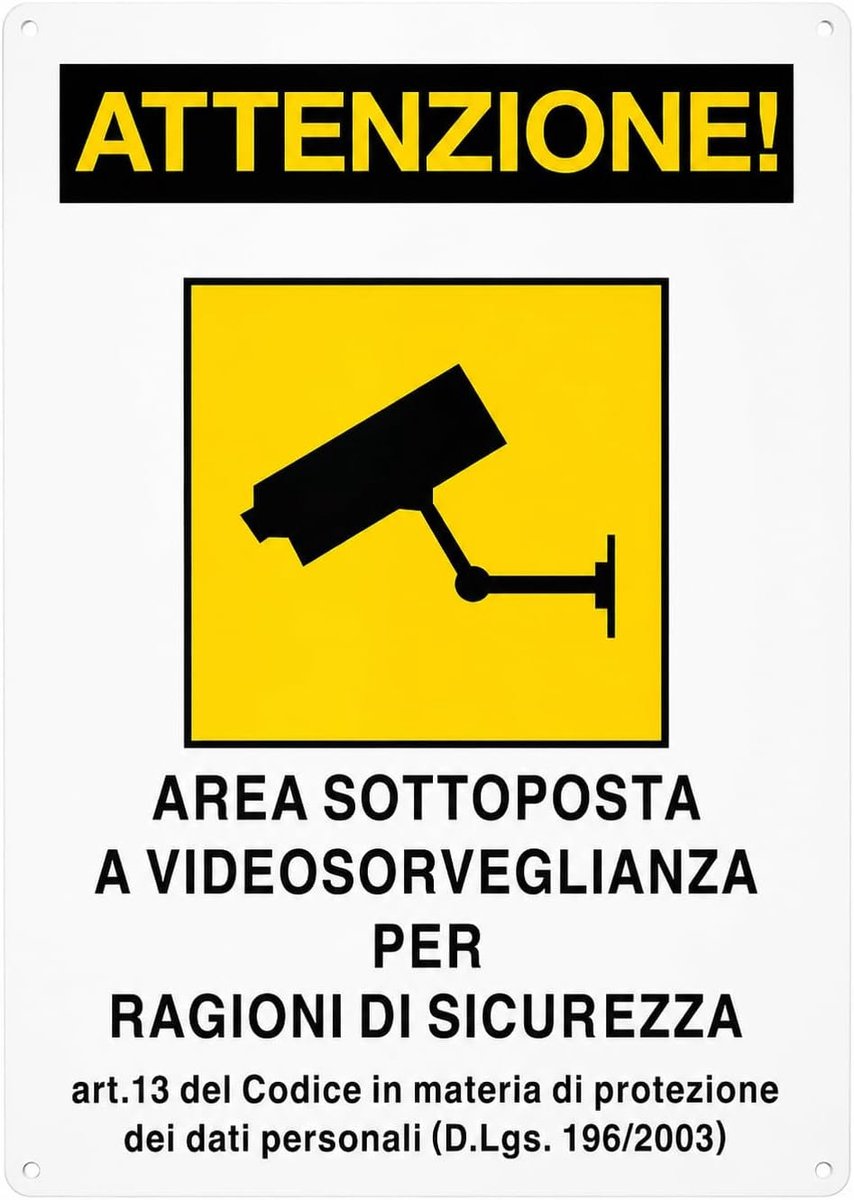 Videobewakingsgebied, veiligheidsbord met CCTV-camera, waarschuwing videobewaking (let op! gebied onder videobewaking)