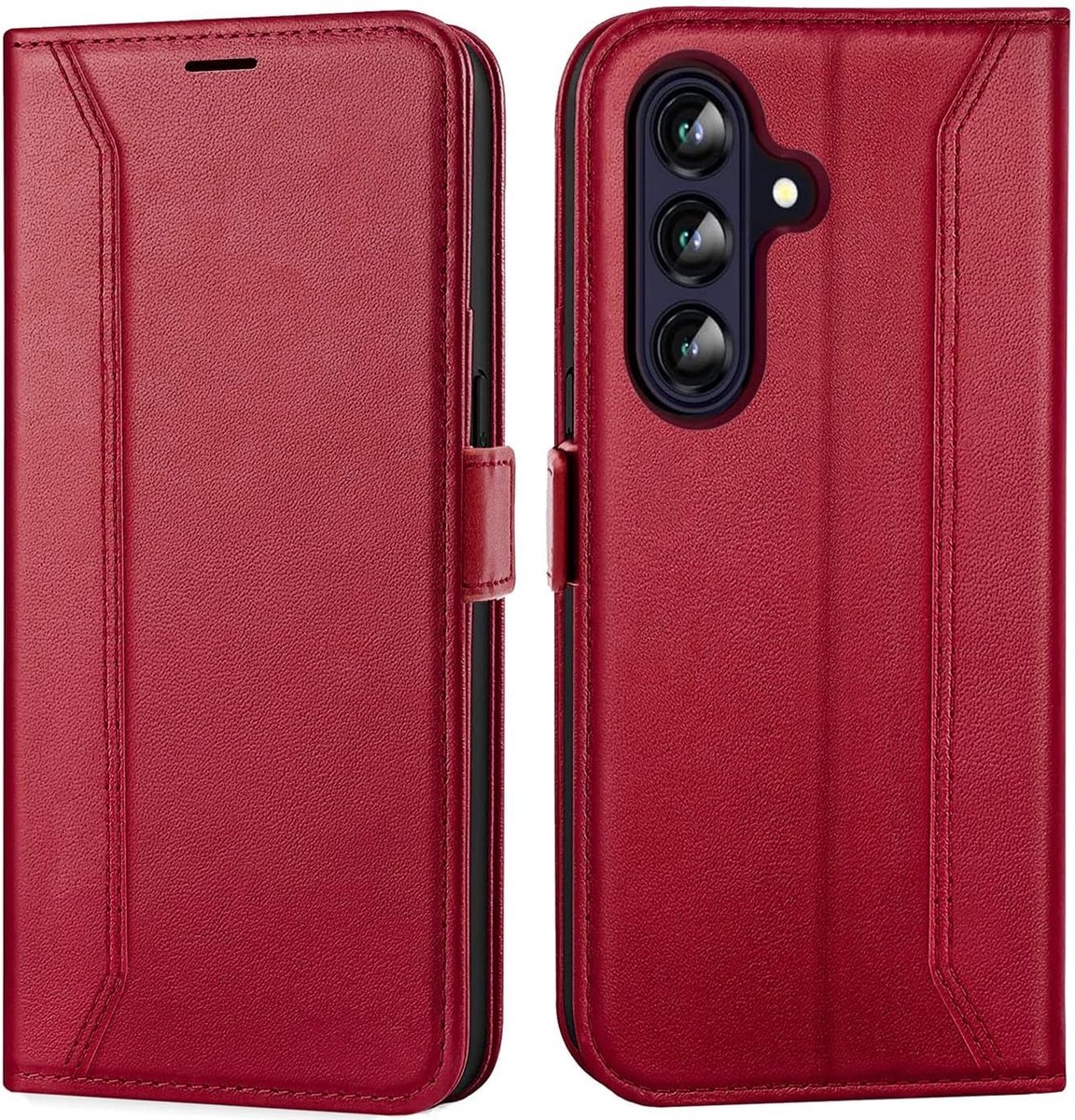 Telefoonhoesje voor Samsung Galaxy A27 5G, premium klaphoes voor Samsung A27 5G, rood