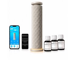 Aroma Diffuser - Waterloze Geurverspreider - Draadloze Geurmachine met Wifi App - Tot 150m² - Inclusief 3x 50ml Pure Geurolie - Beige - Atelier Sophia Luna Aura 360