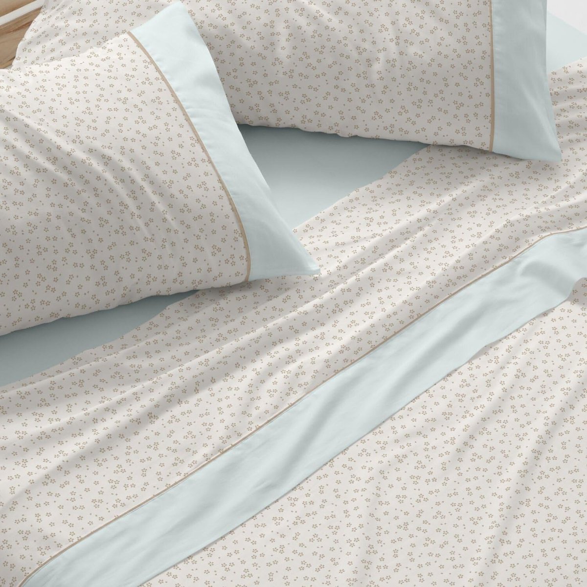 Blanco Beddengoedset, 105 cm brede bedden (+ beschikbare maten), design 539, waterkleur (105 x 190/200 cm)