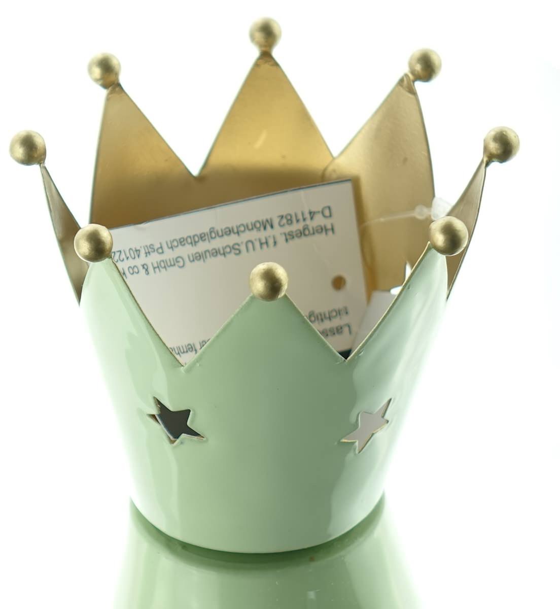 Scheulen kerstdecoratie kroon groen/goud Ø 9 cm - metaal