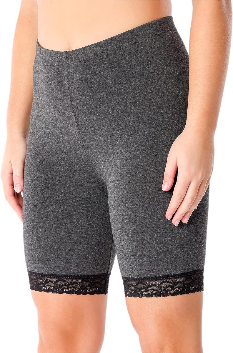 Style Vrouwen korte legging met kant viscose hoge taille broek comfortabel fietsbroek MS10-431