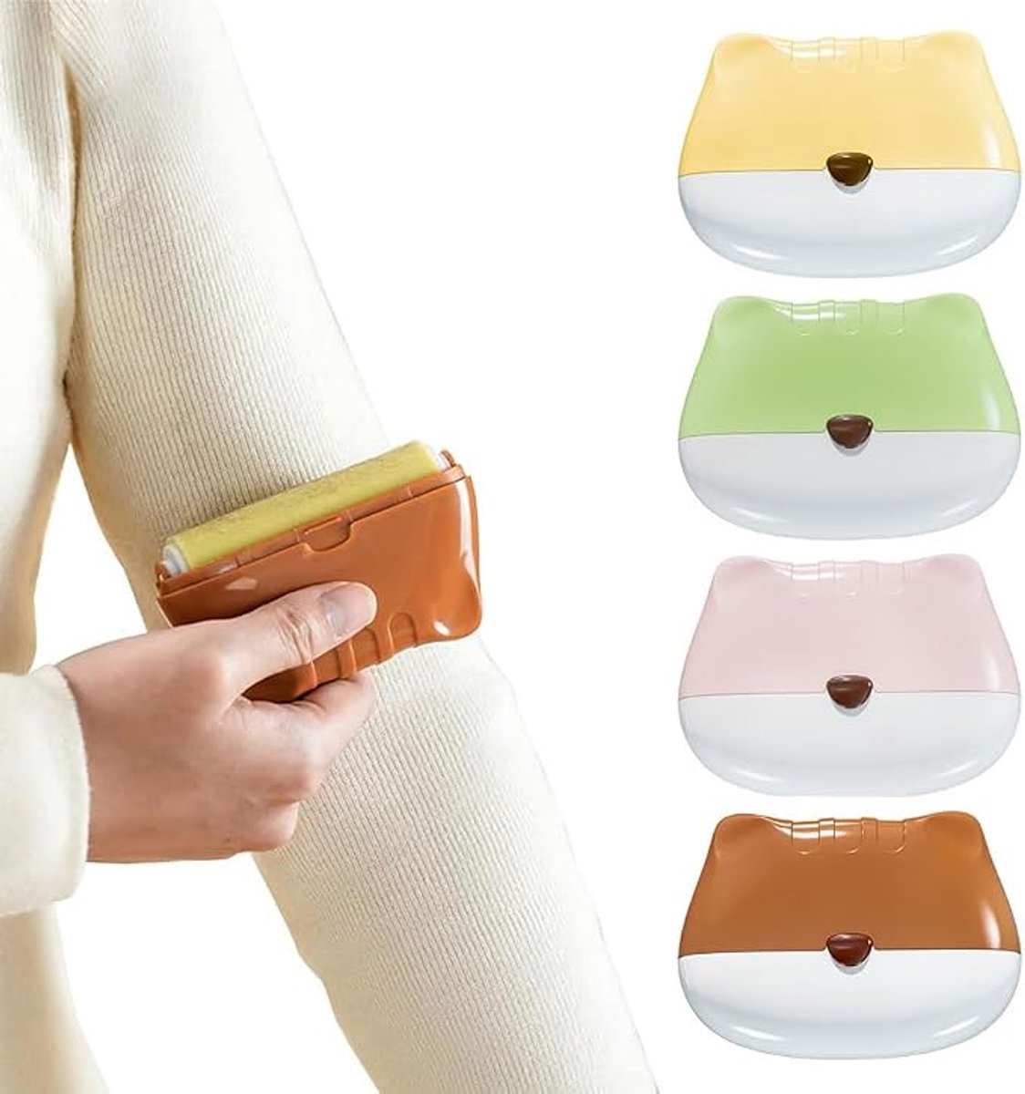 4 stuks Kleding rollers - pluisrollers - kleefroller - Zelfreinigende pluisrol - Pluizenverwijderaar - draagbaar - wasbaar - geschikt voor kleding, banken, autostoelen