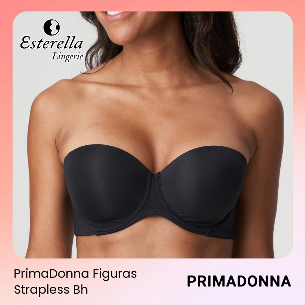 PrimaDonna Figuras Voorgevormde Strapless Bh 0263258 Charbon - maat EU 75E / FR Zwart