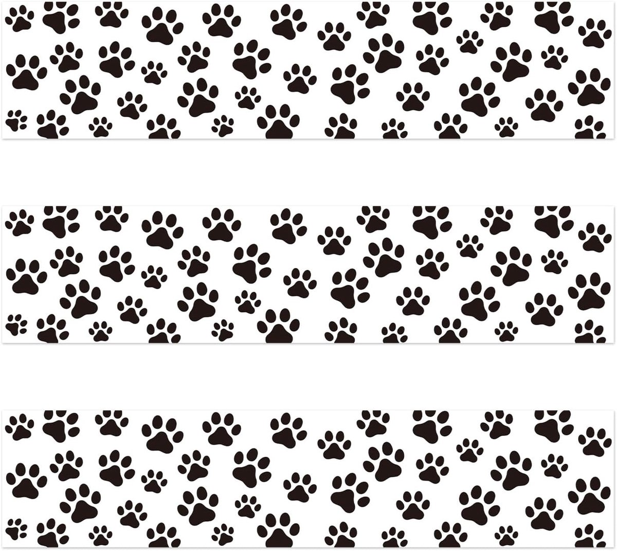 Eetbare Taartranden met Puppypootafdrukken, 28x6,2cm Voorgesneden Decoraties van Kleefrijstpapier voor Hondenverjaardagstaarten Puppytraktaties en Desserts