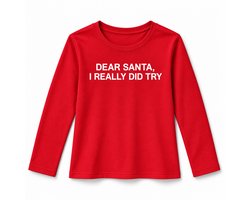 Starry Indigo - KerstKleding / Christmas T-Shirt | kerst cadeau | Dear Santa | Unisex | Rood | Kind 7-8 jaar | Maat 128