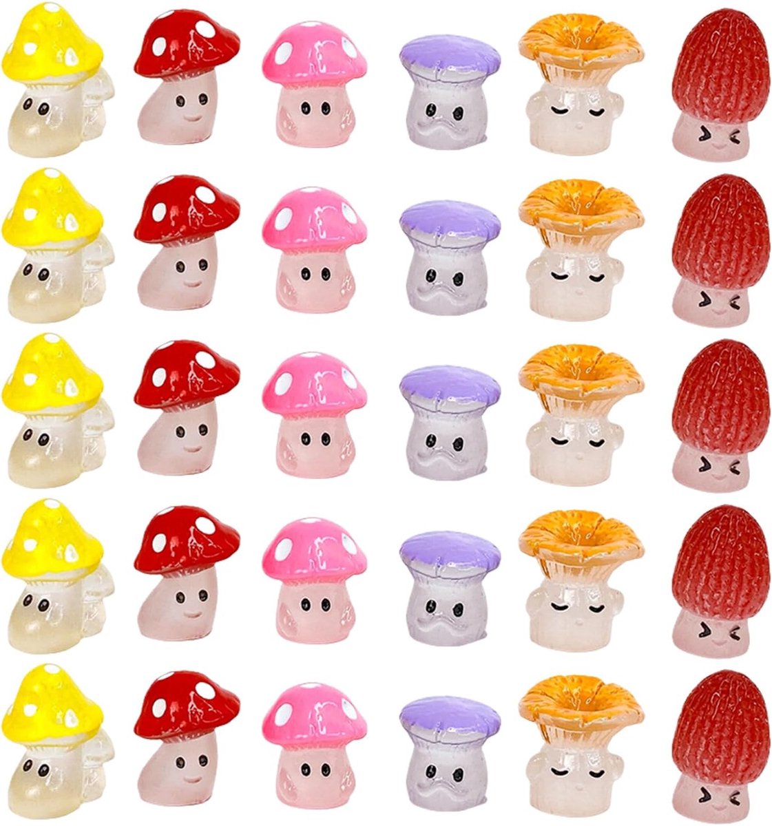 30 Stuks Lichtgevende Paddestoelornamenten, Mini -Paddestoelornamenten, Fee -Tuinaccessoires, Tuinornamentendecoratie, Diy Ornamenten Accessoires