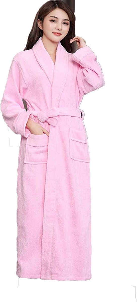 Badjas Katoenen Badstof Badstof Extra Lange Extra Dikke Badjas Liefhebbers Badjas Mannen en Vrouwen Nachtjas Nachtkleding Casual Thuis Badjas good