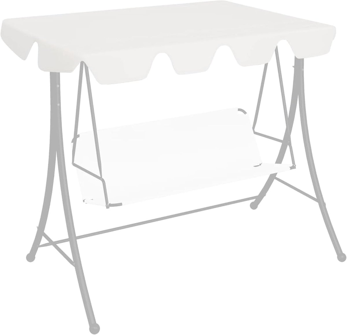 Vervangend dak voor schommelbank, tuinschommel, dakbekleding, schommeldak, vervangende overtrek, zonnedak, dakzeil, wit, 150/130x70/105 cm