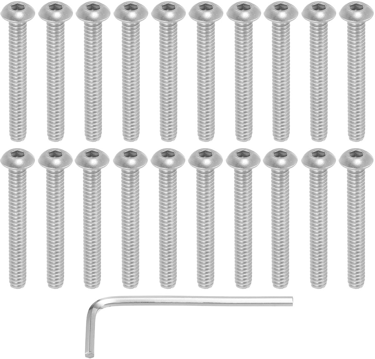 20 stuks #10 24 x 1-1/2" ronde kop met zeskantbehuizing, 304 roestvrij staal 18-8 zeskantschroeven voor holle kopschroeven voor doe-het-zelvers, meubels, pompen