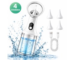 Elektrische Oorreiniger - Oorsmeer Verwijderaar - Oorspuit - Oordouche - 4 Standen - 200ml Reservoir - Inclusief 4 Opzetstukken - Wit