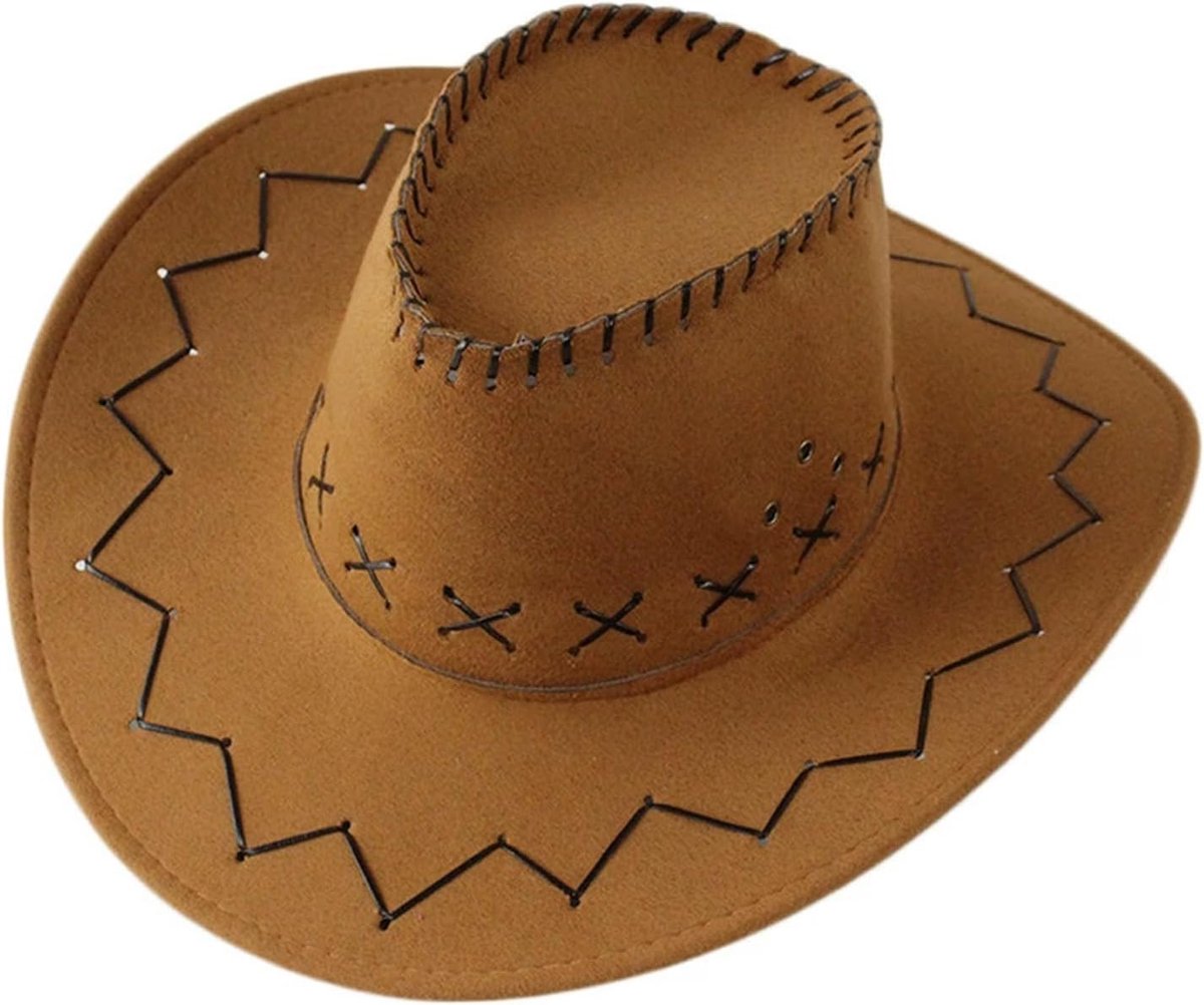 Cowboy Hut Kinder Lederoptik Faschingshut für Karneval & Western-Partys Perfekt für Unisex Kinder Geschenk Einheitsgröße