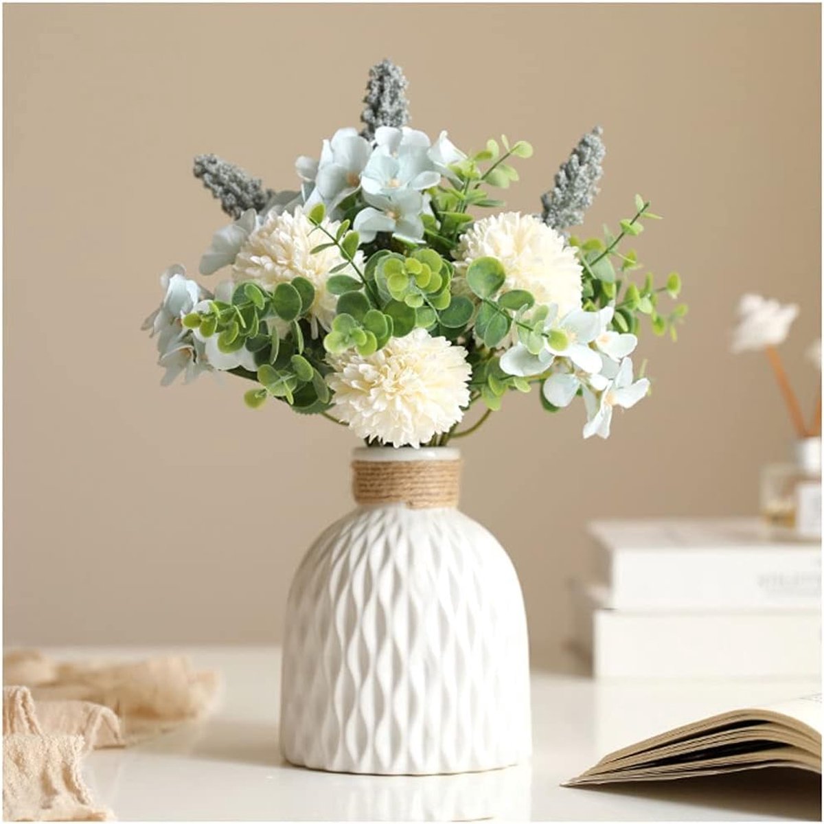 Kunstbloemen Decor Simulatie Boeket Bloemen Set Gedroogde Bloemen Nep Hortensia Ornamenten Woonkamer Slaapkamer Eettafel Banket Salontafel Decoratie Nep Bloem/Decoratie good